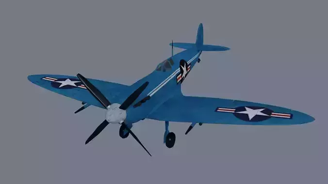 Spitfire low-poly 3D model Low-poly 3D model