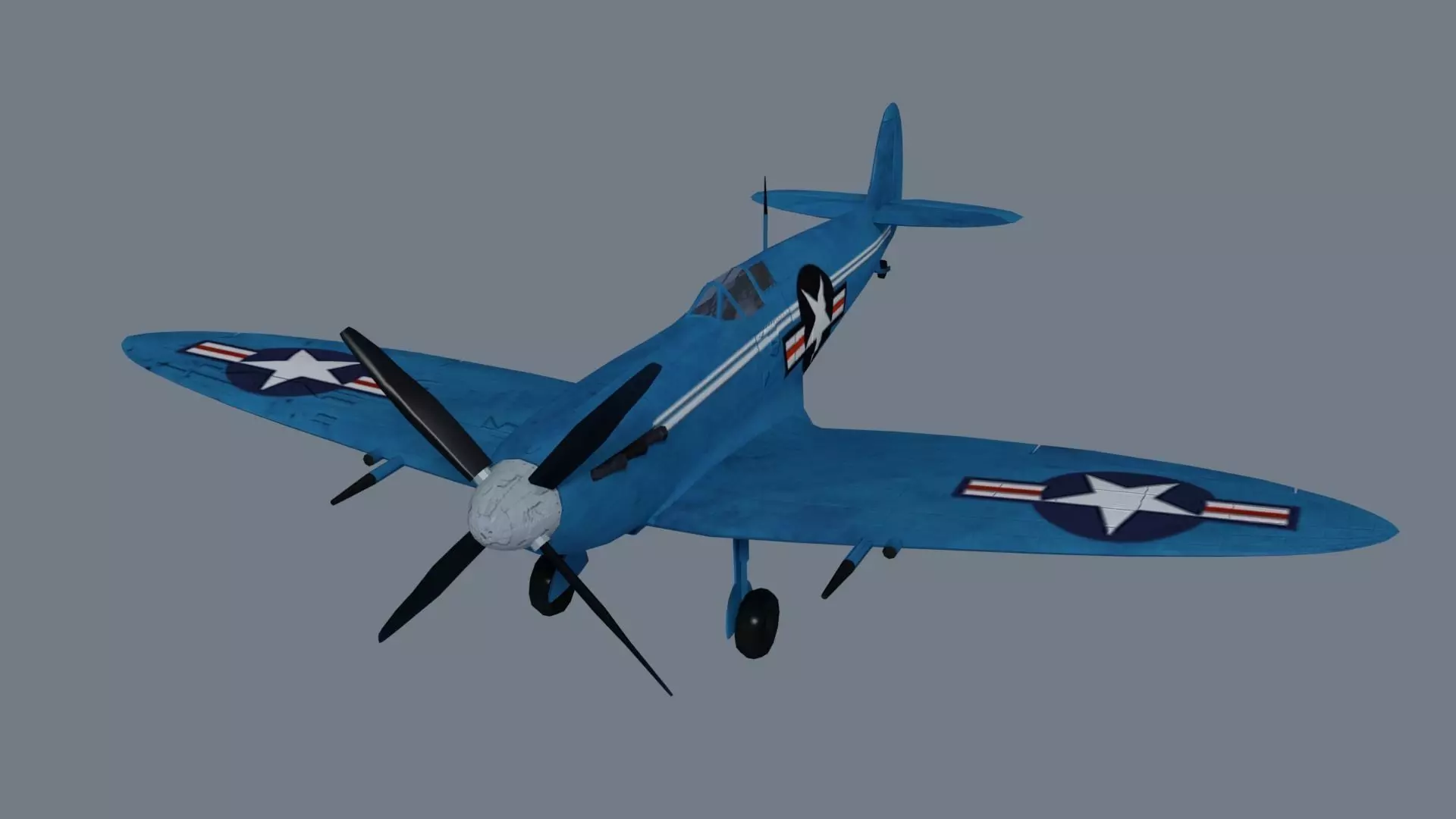Spitfire low-poly 3D model Low-poly 3D model_0