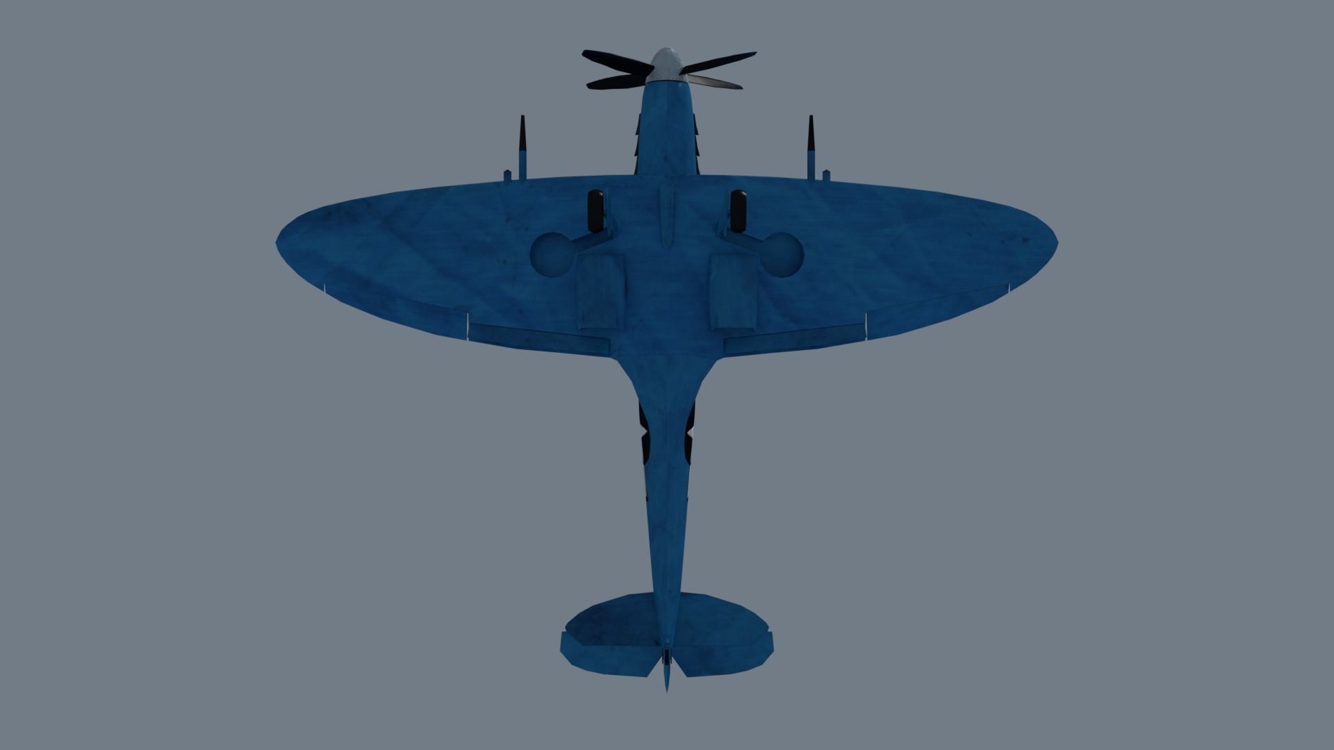Spitfire low-poly 3D model Low-poly 3D model_3