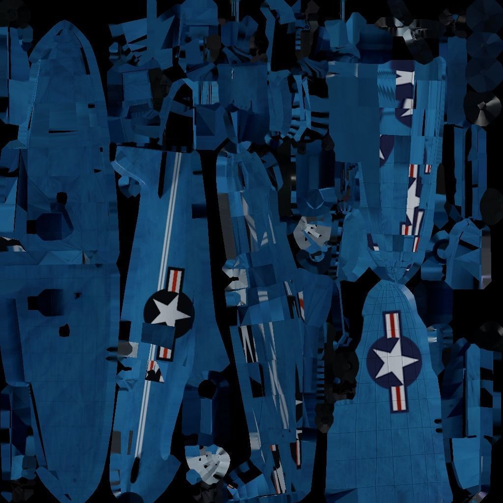 Spitfire low-poly 3D model Low-poly 3D model_8