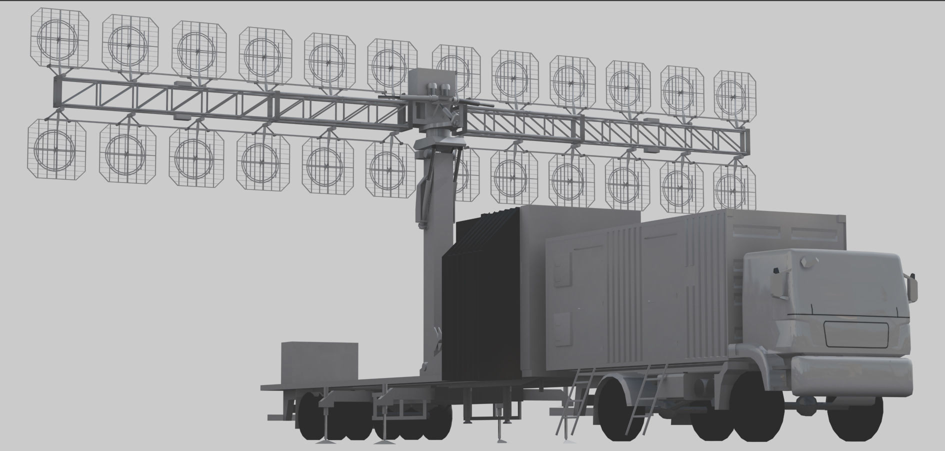 AMBER 1800 Ground-based mobile VHF-band radar Low-poly 3D model_20