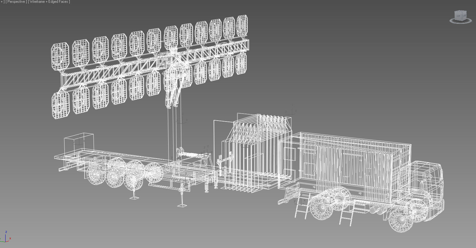 AMBER 1800 Ground-based mobile VHF-band radar Low-poly 3D model_21