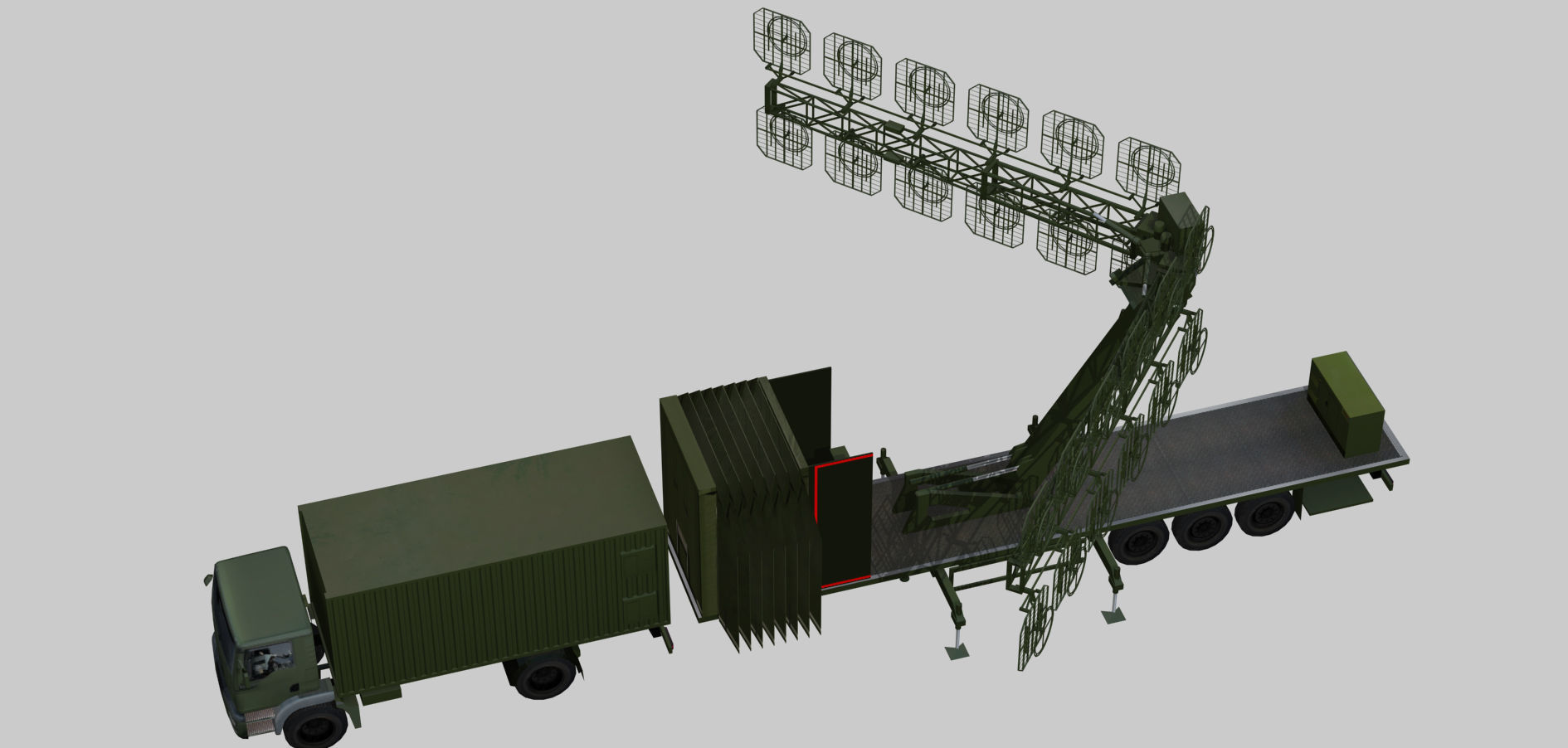 AMBER 1800 Ground-based mobile VHF-band radar Low-poly 3D model_15