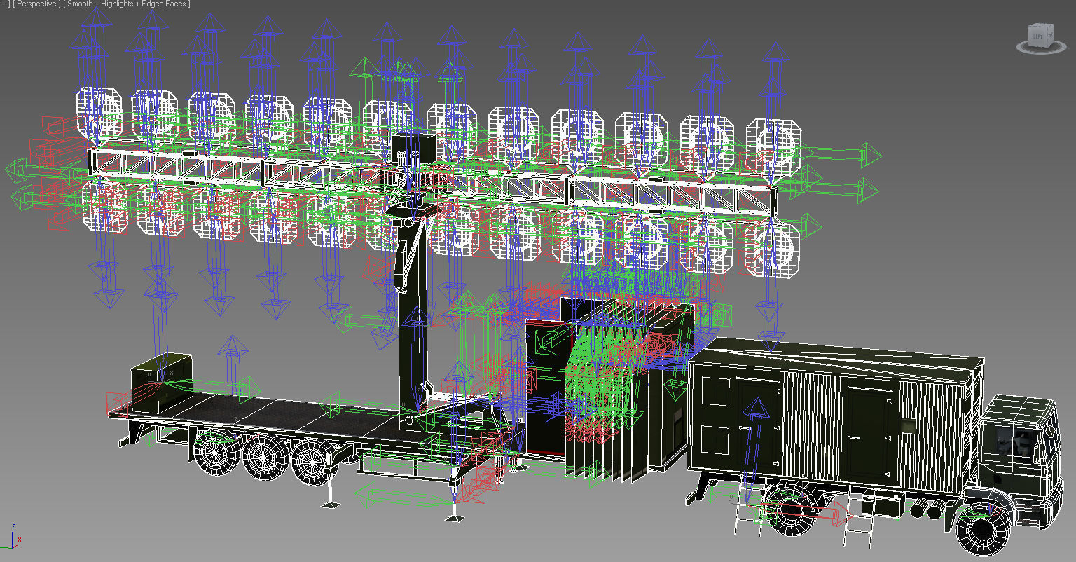 AMBER 1800 Ground-based mobile VHF-band radar Low-poly 3D model_23