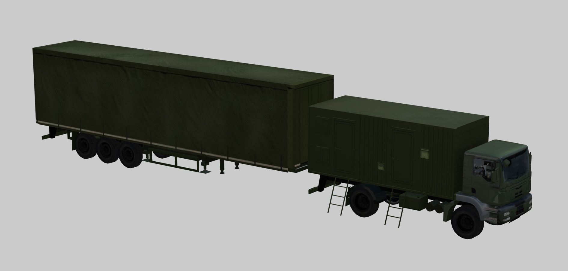 AMBER 1800 Ground-based mobile VHF-band radar Low-poly 3D model_12