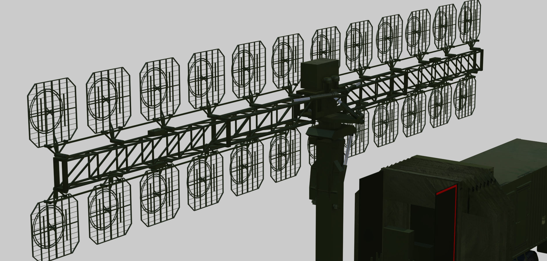 AMBER 1800 Ground-based mobile VHF-band radar Low-poly 3D model_17