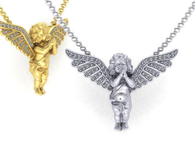 Angel Diamond pendant  3D print model