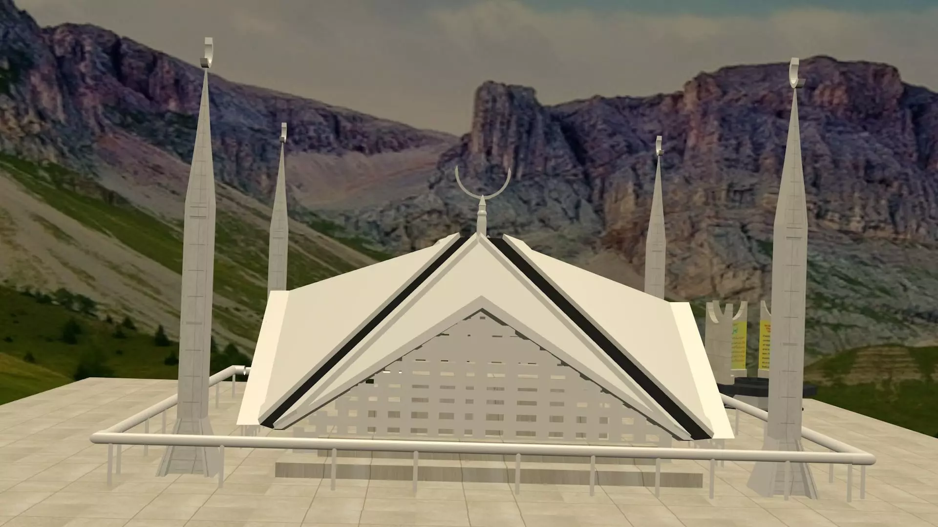 Faisal Mosque Low-poly 3D model