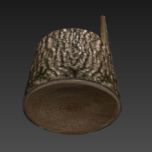 Wooden Trunk Chair Low-poly 3D model_13