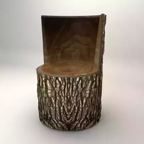 Wooden Trunk Chair Low-poly 3D model