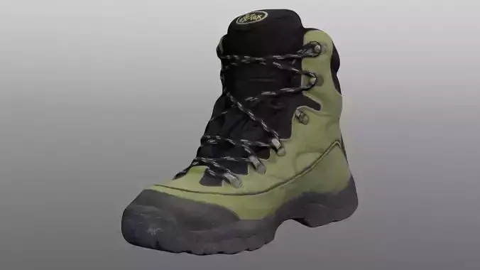 Boot 3D model low poly pair of hiking boots