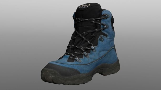Boot 3D model low poly pair of hiking boots Low-poly 3D model