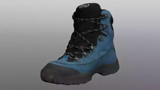 Boot 3D model low poly pair of hiking boots