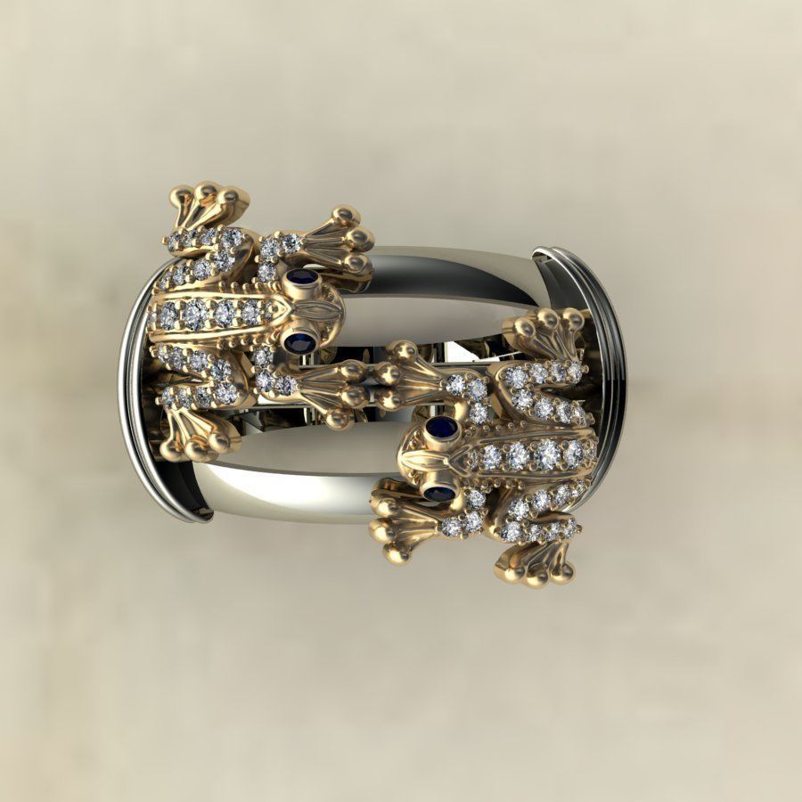 Frog  ring  3D print model_2