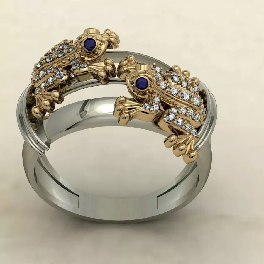 Frog  ring  3D print model_0