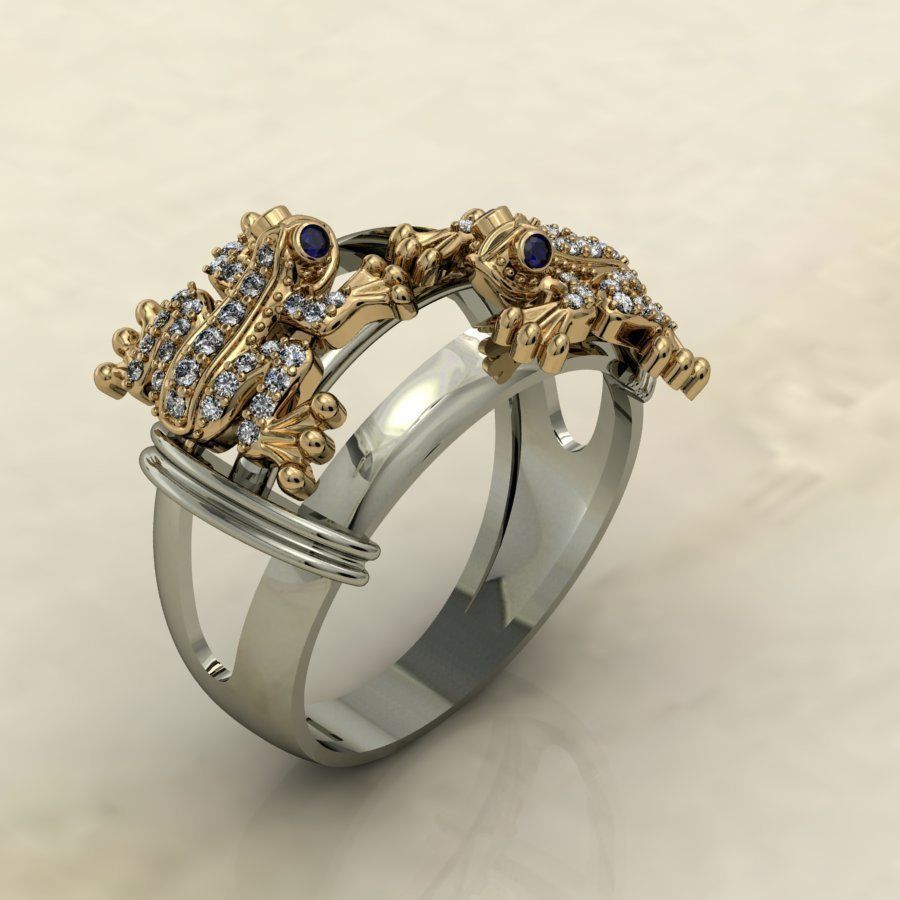 Frog  ring  3D print model_1