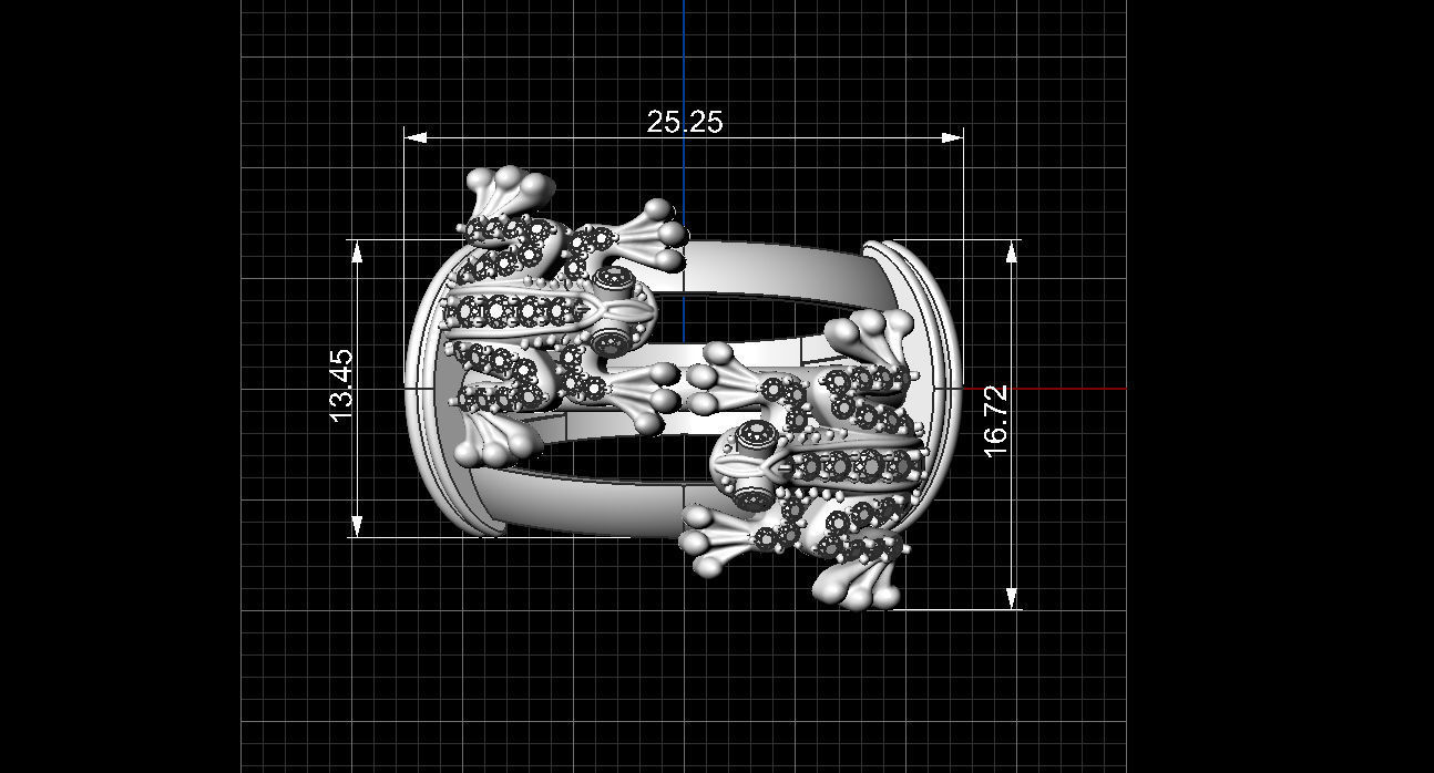 Frog  ring  3D print model_6