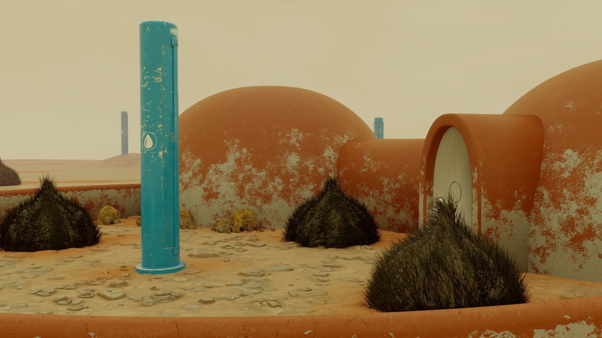 Mars Frontier Scene Low-poly 3D model_1