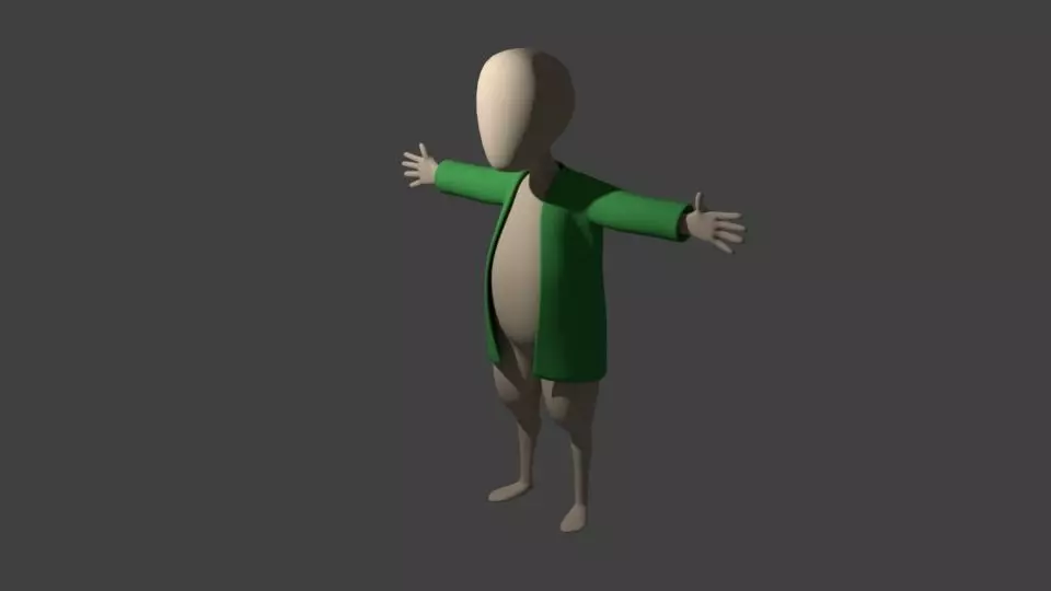 human cartoon model Low-poly 3D model