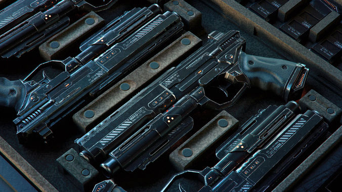 Gun SciFi - PBR 3D Asset Kit Low-poly 3D model