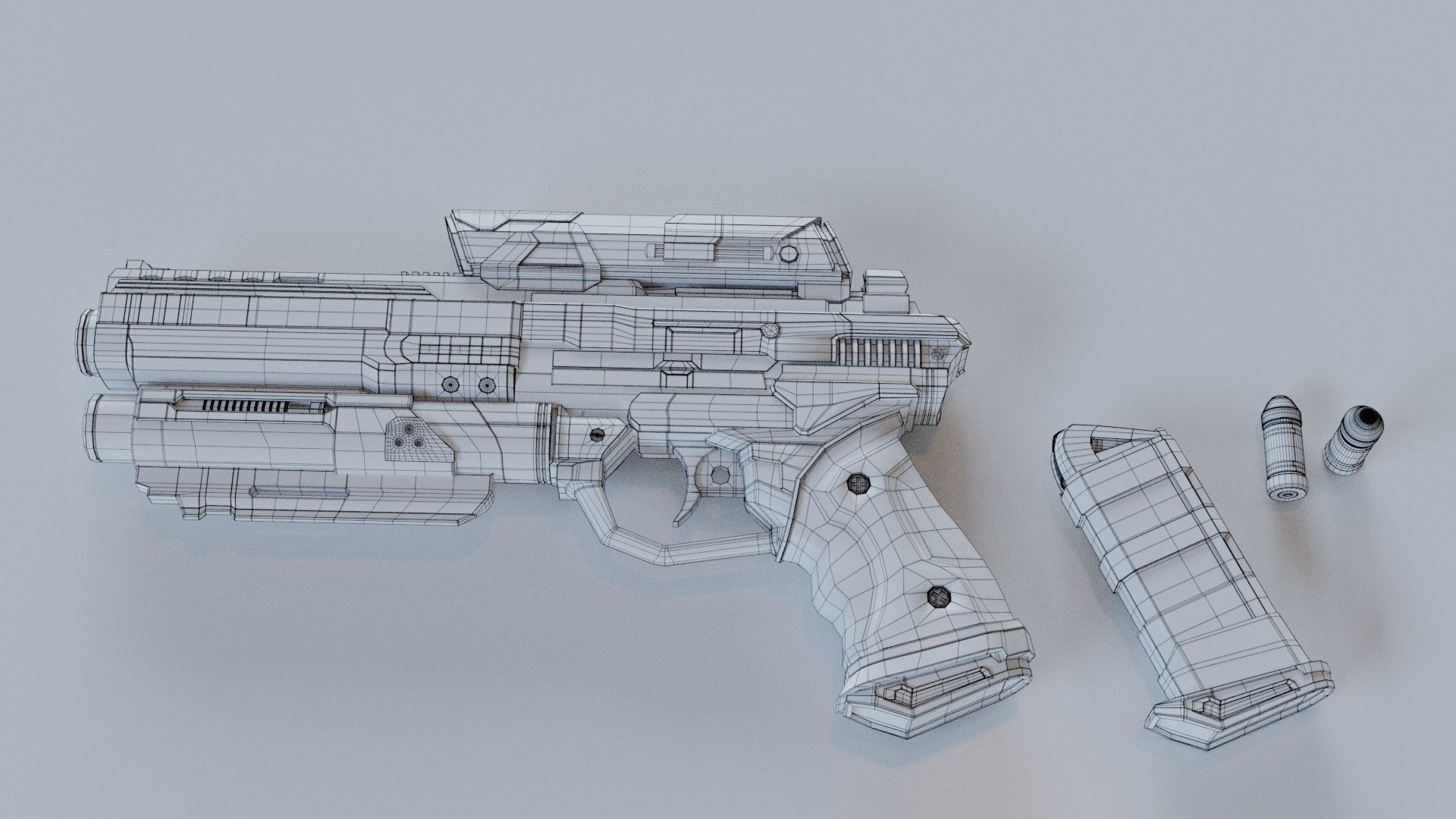 Gun SciFi - PBR 3D Asset Kit Low-poly 3D model_10