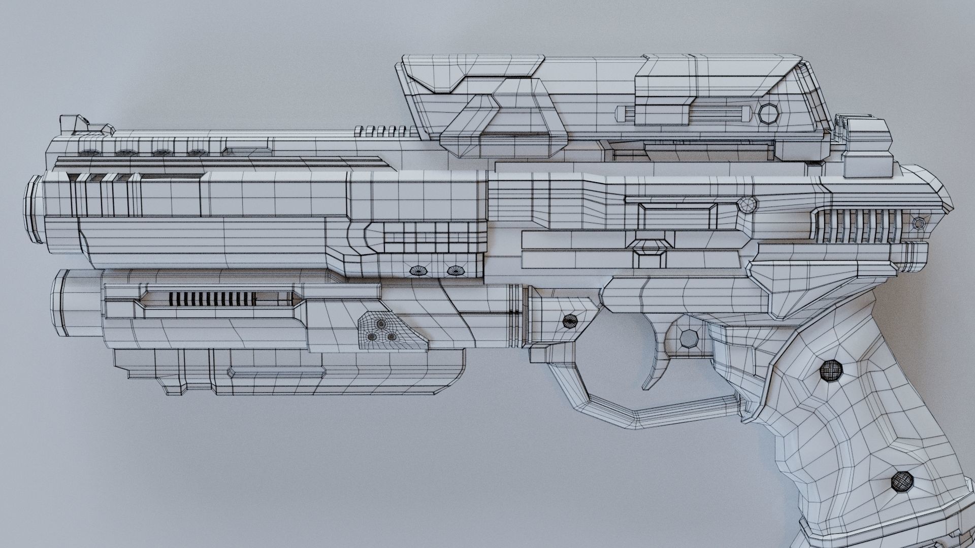 Gun SciFi - PBR 3D Asset Kit Low-poly 3D model_11