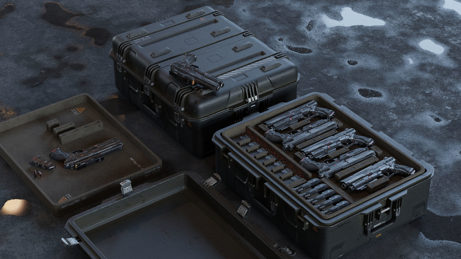 Gun SciFi - PBR 3D Asset Kit Low-poly 3D model_19