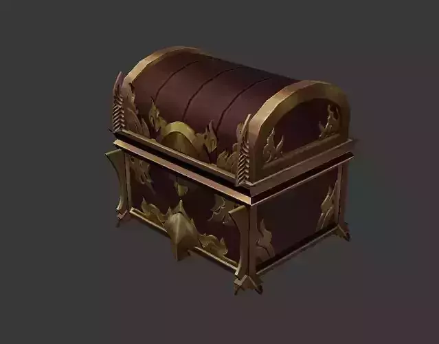 The chest treasure Low-poly 3D model