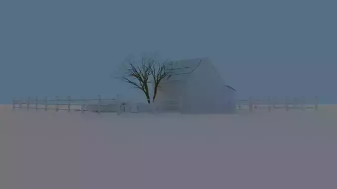 house with cottage Low-poly 3D model