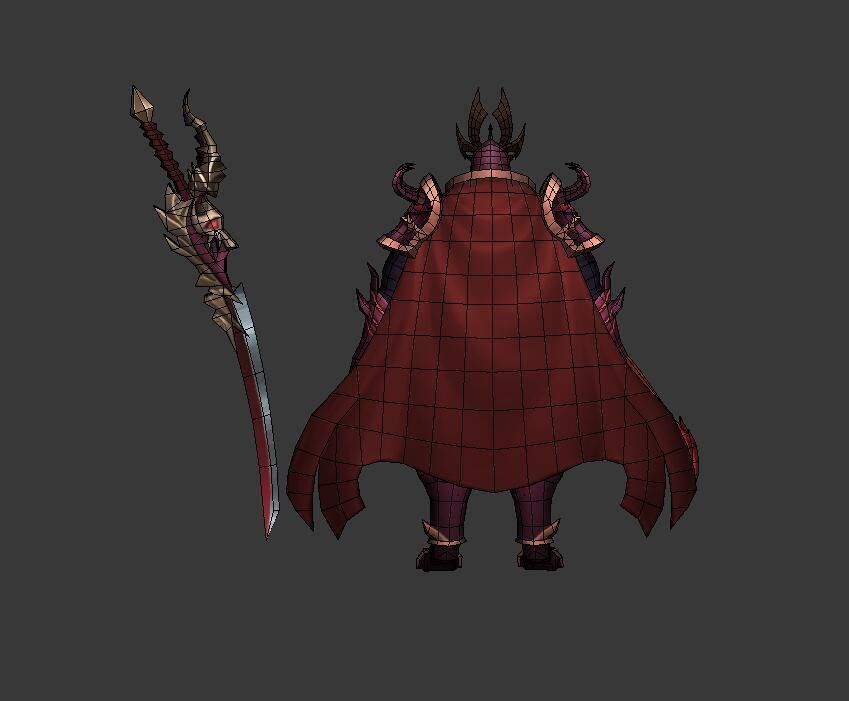 Ninja    warrior Low-poly 3D model_2