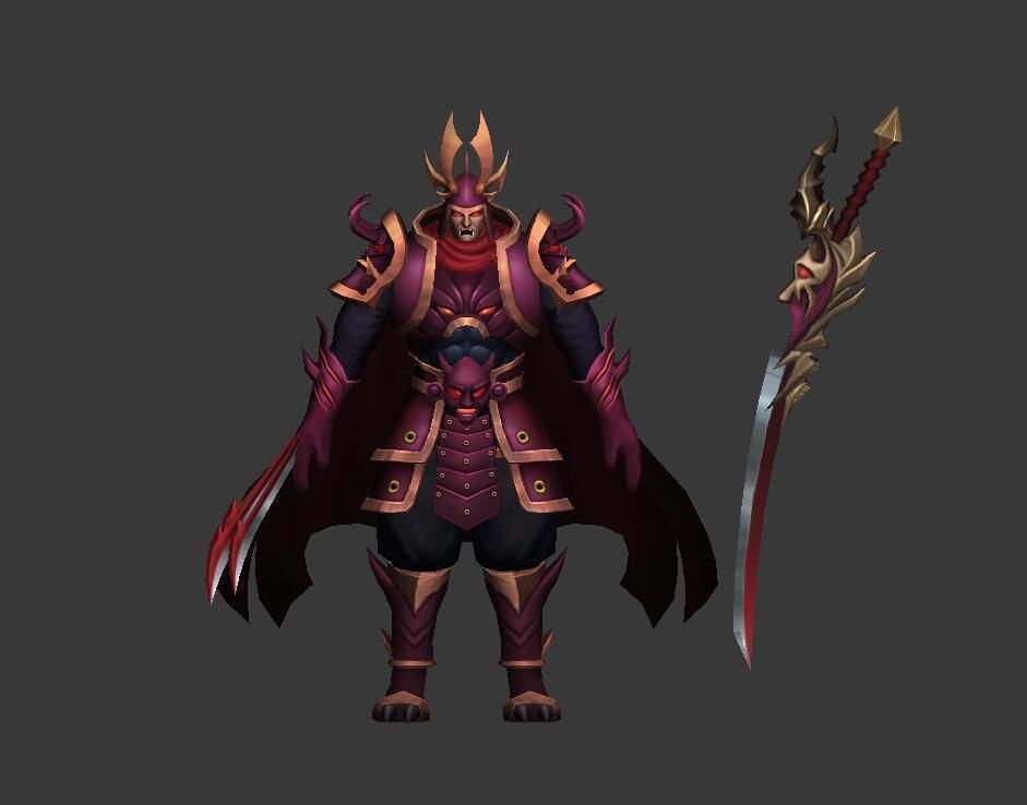 Ninja    warrior Low-poly 3D model_1