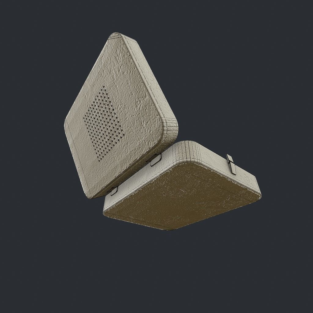 Old Gramophone Low-poly 3D model_19