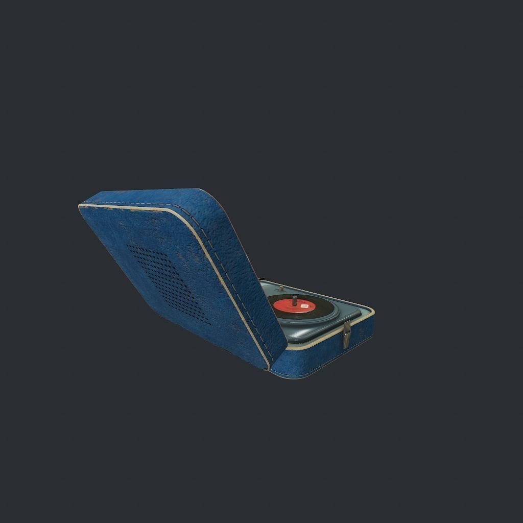 Old Gramophone Low-poly 3D model_8