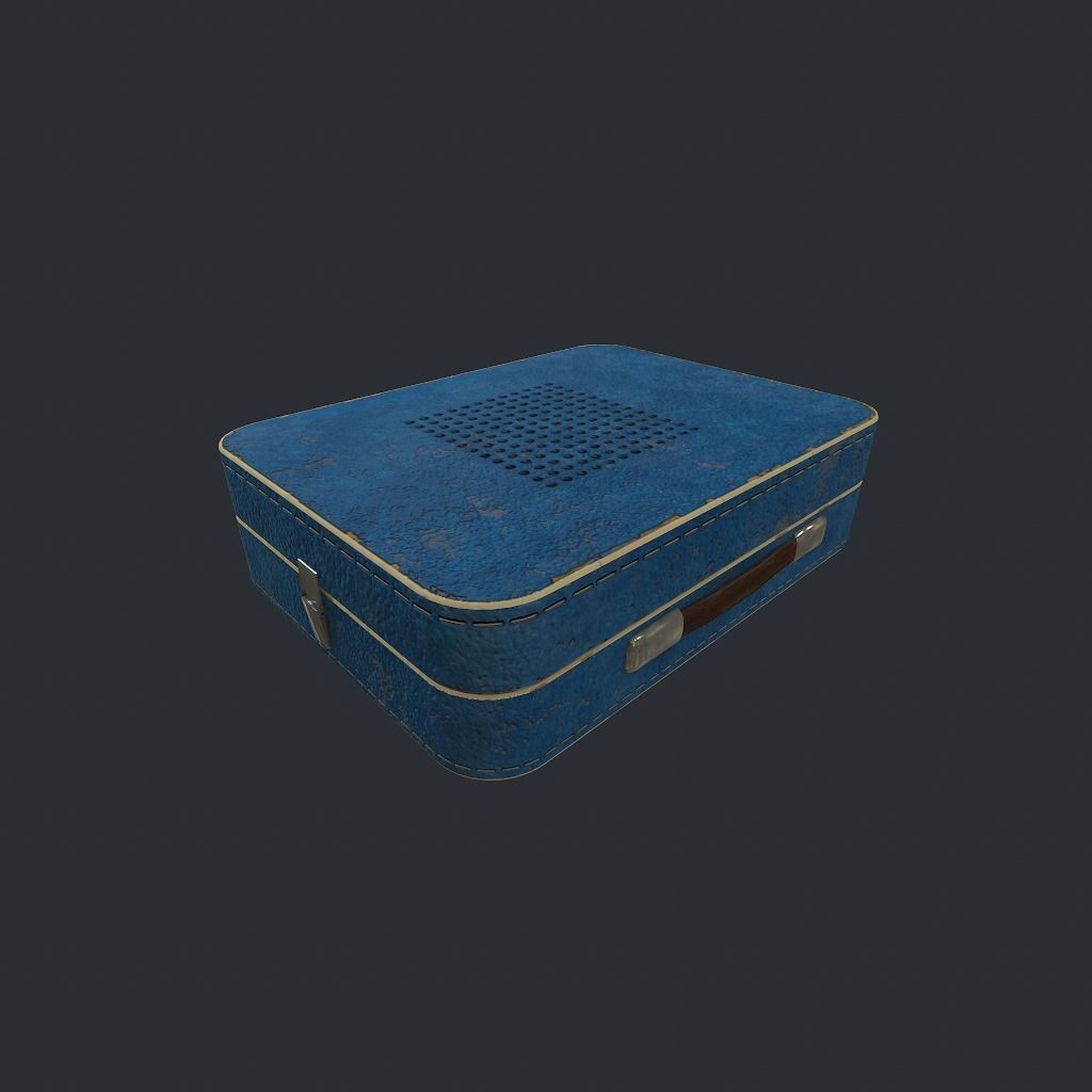 Old Gramophone Low-poly 3D model_10