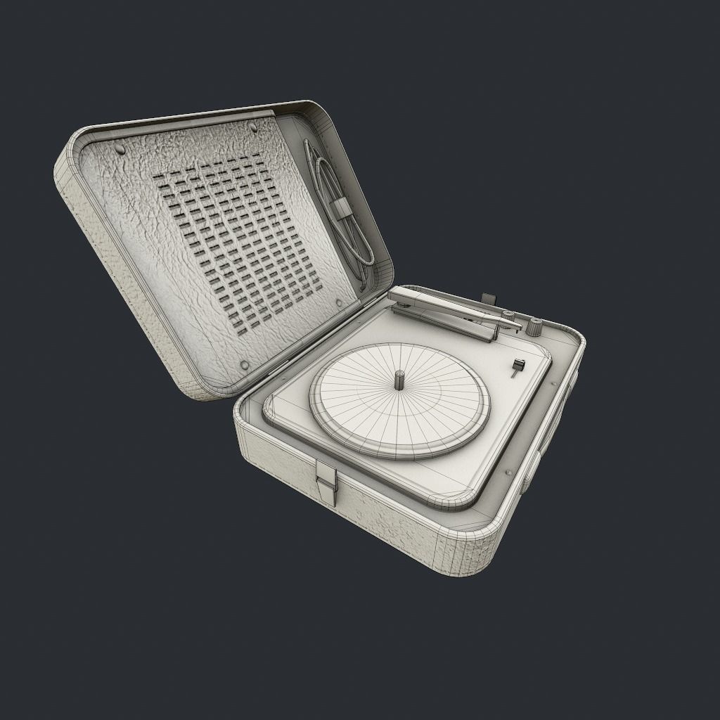 Old Gramophone Low-poly 3D model_16