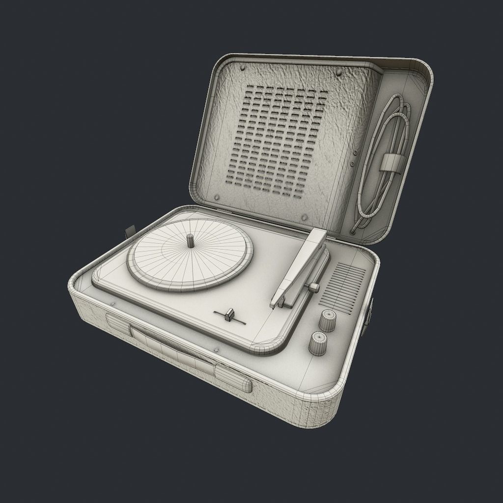 Old Gramophone Low-poly 3D model_15