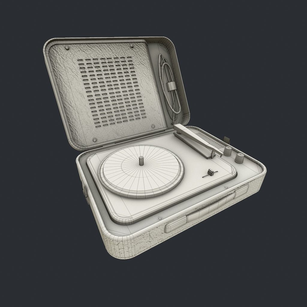 Old Gramophone Low-poly 3D model_18