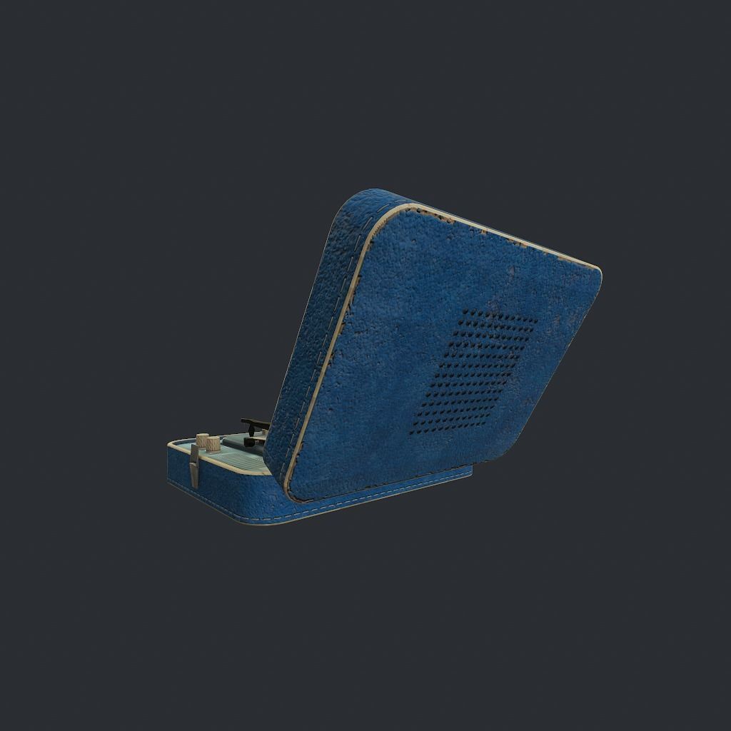 Old Gramophone Low-poly 3D model_9