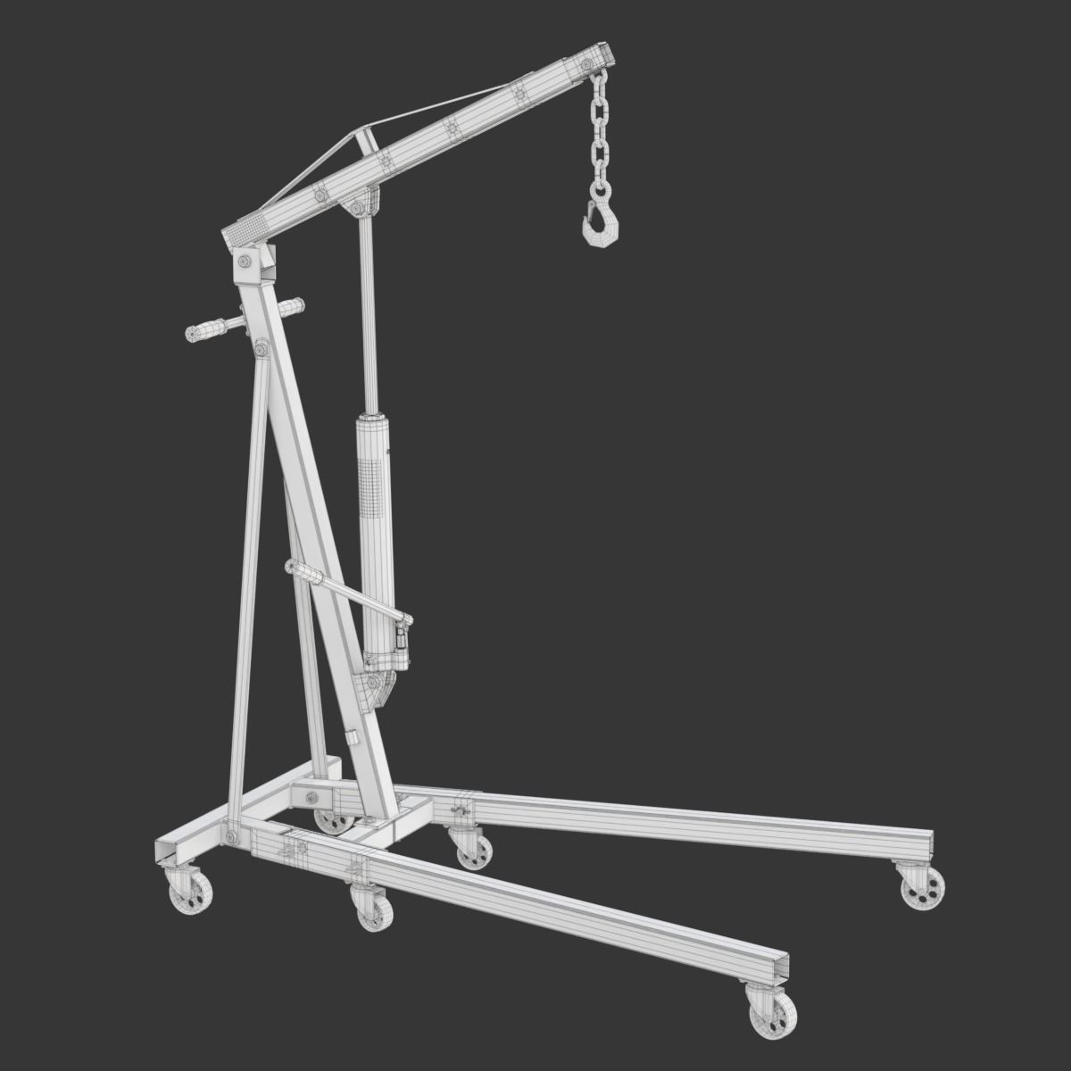 Foldable Workshop Crane 3D model_40
