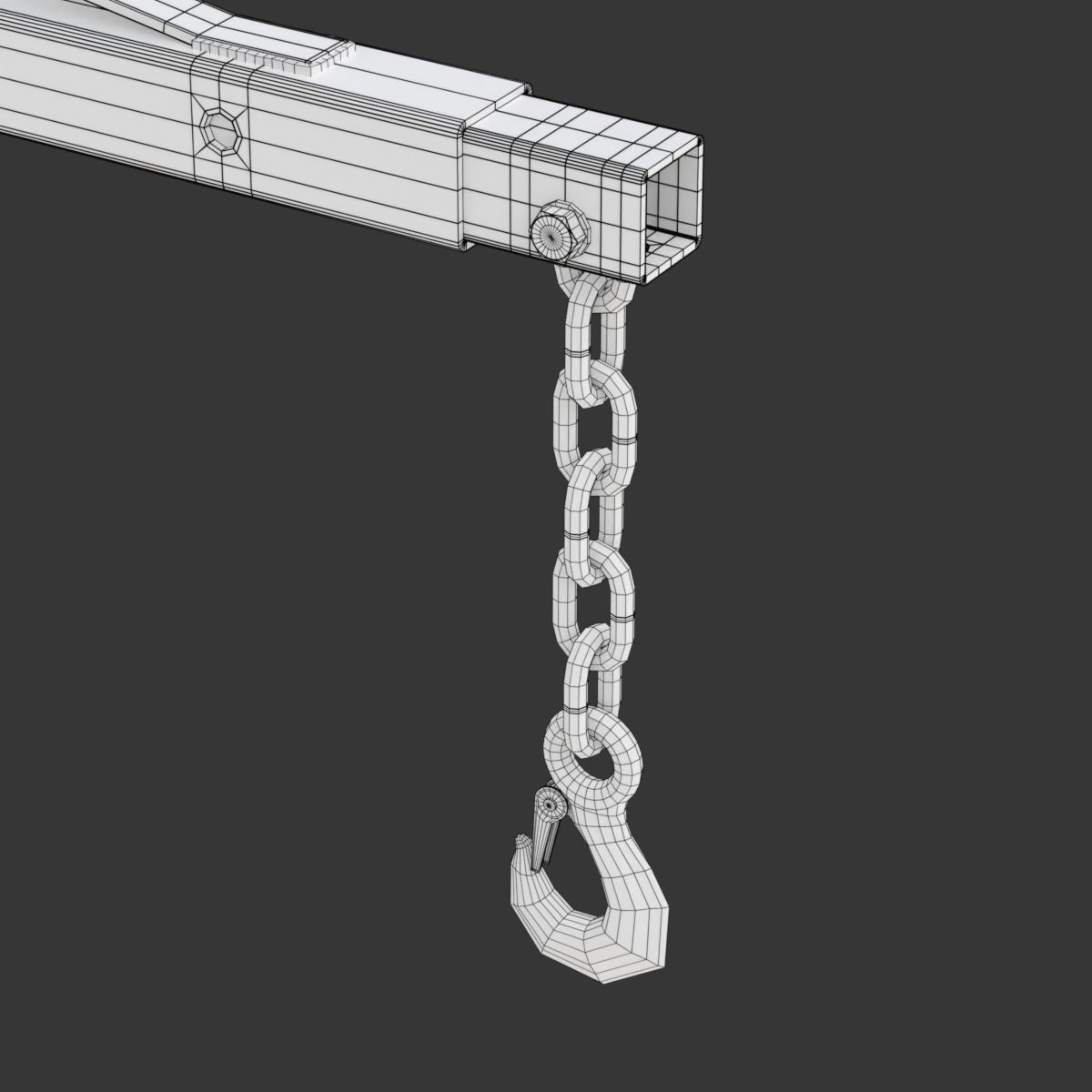 Foldable Workshop Crane 3D model_34