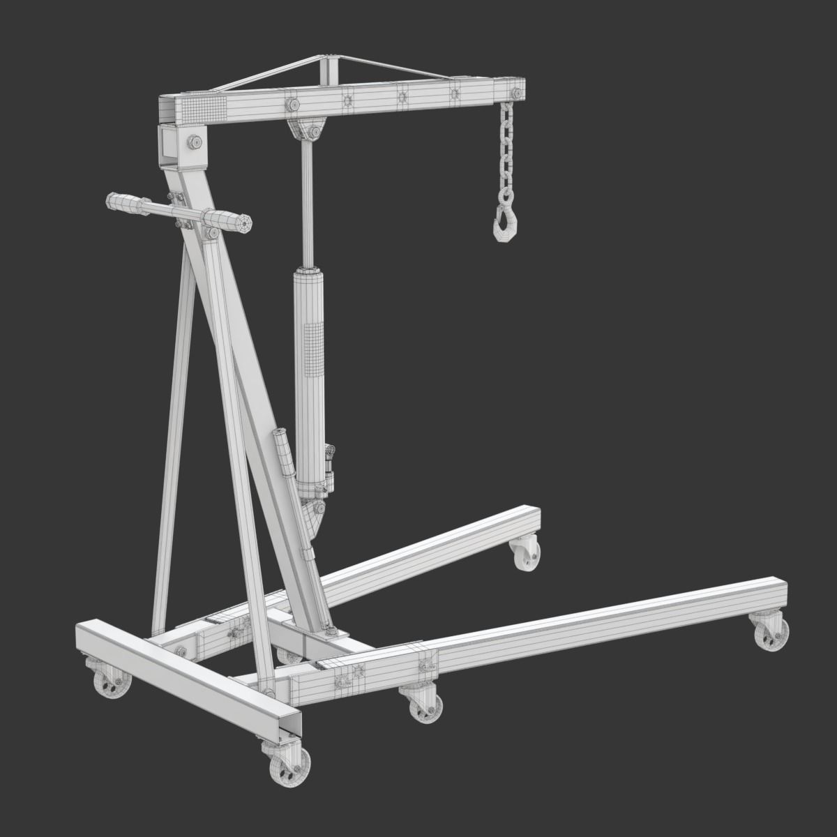 Foldable Workshop Crane 3D model_35