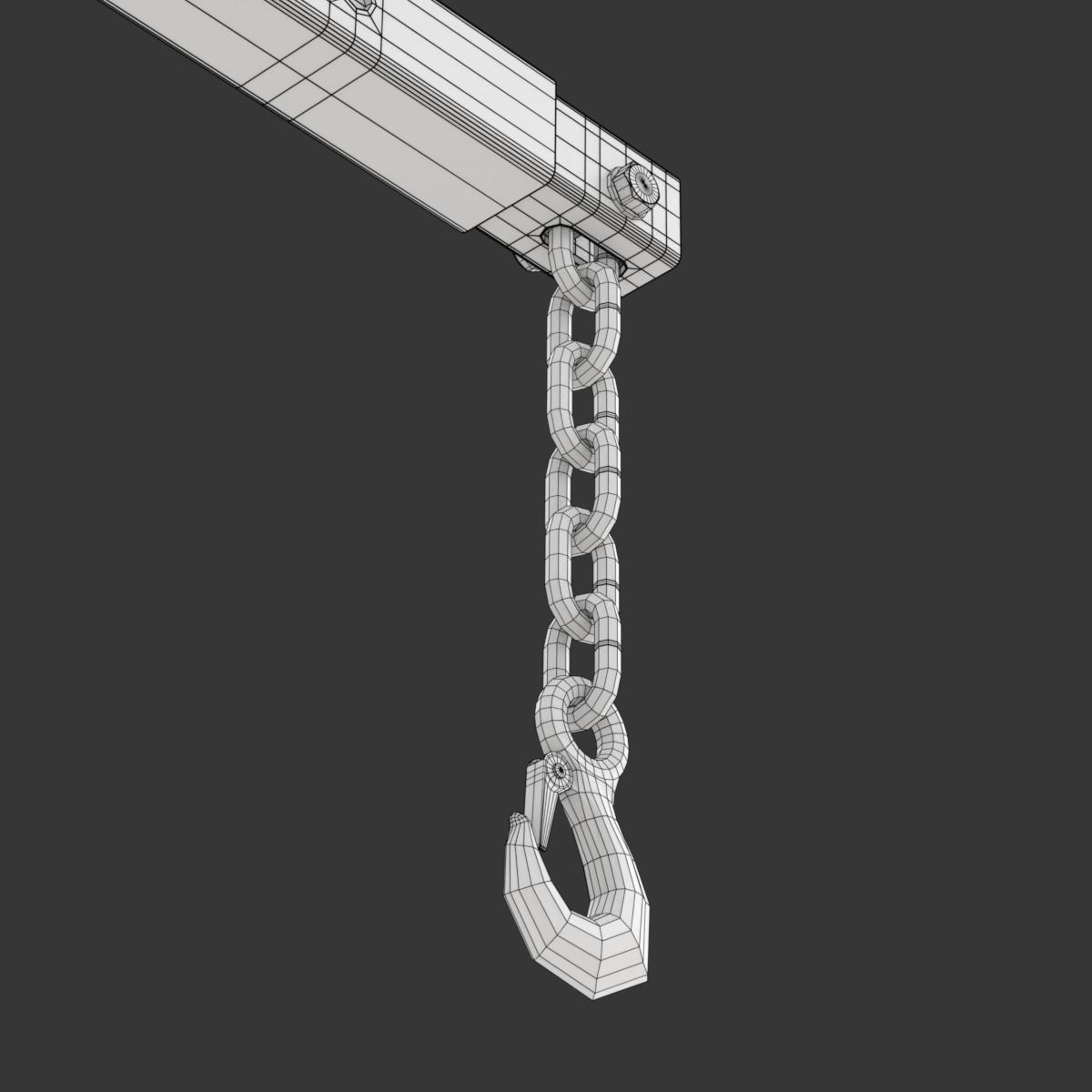 Foldable Workshop Crane 3D model_33