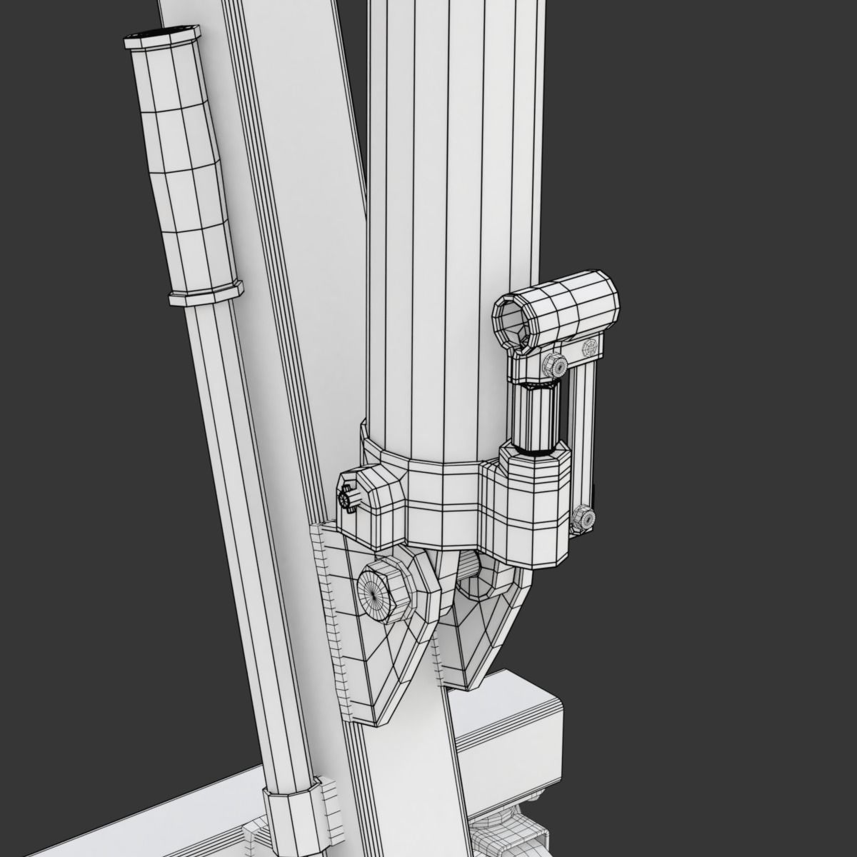 Foldable Workshop Crane 3D model_44
