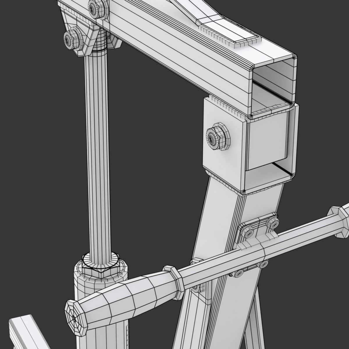 Foldable Workshop Crane 3D model_32