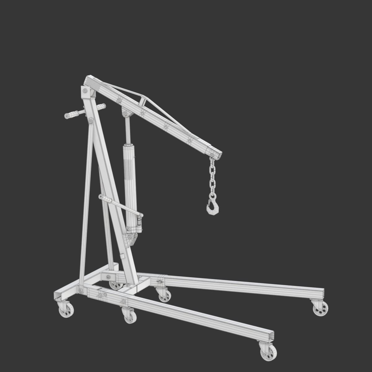 Foldable Workshop Crane 3D model_41