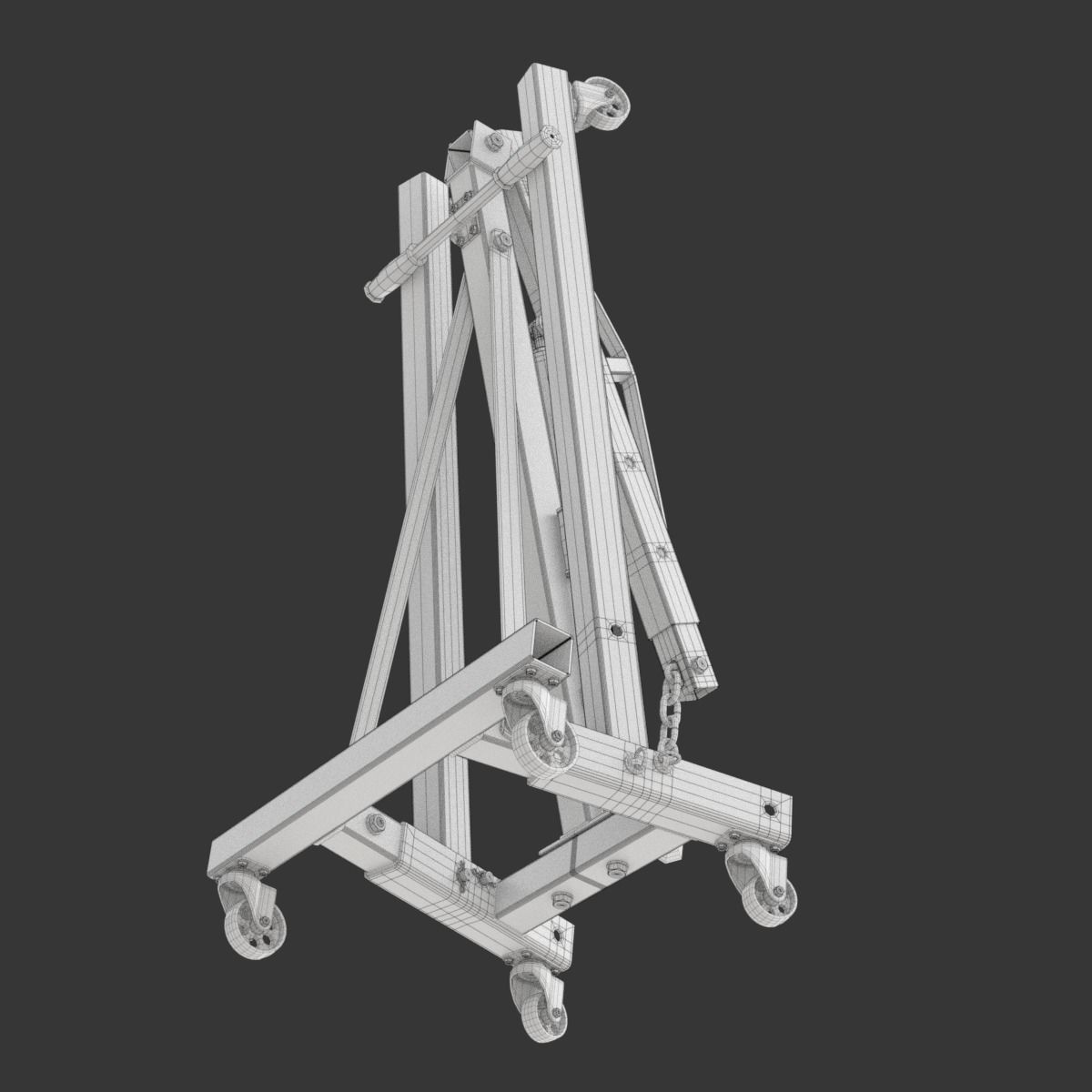 Foldable Workshop Crane 3D model_38