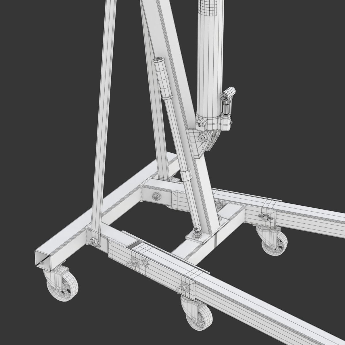 Foldable Workshop Crane 3D model_36