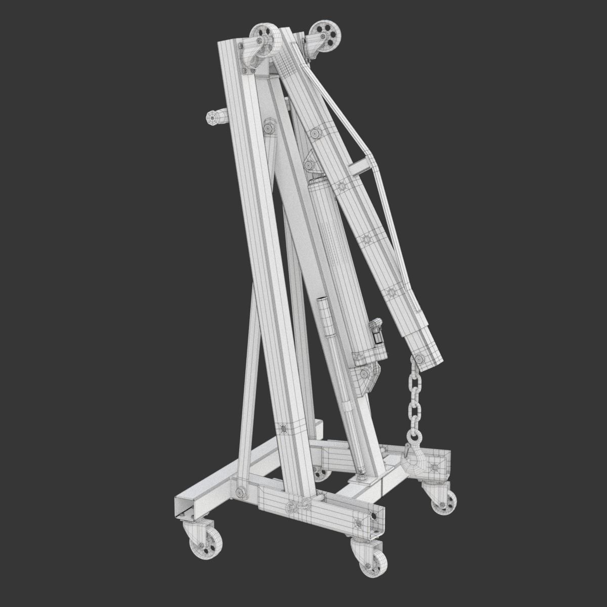 Foldable Workshop Crane 3D model_37