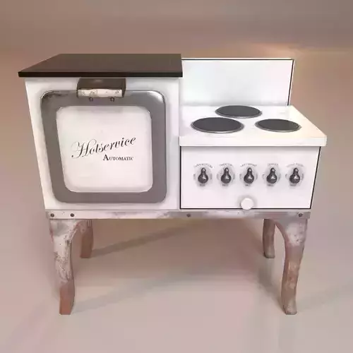 PBR Vintage Stove Low-poly 3D model