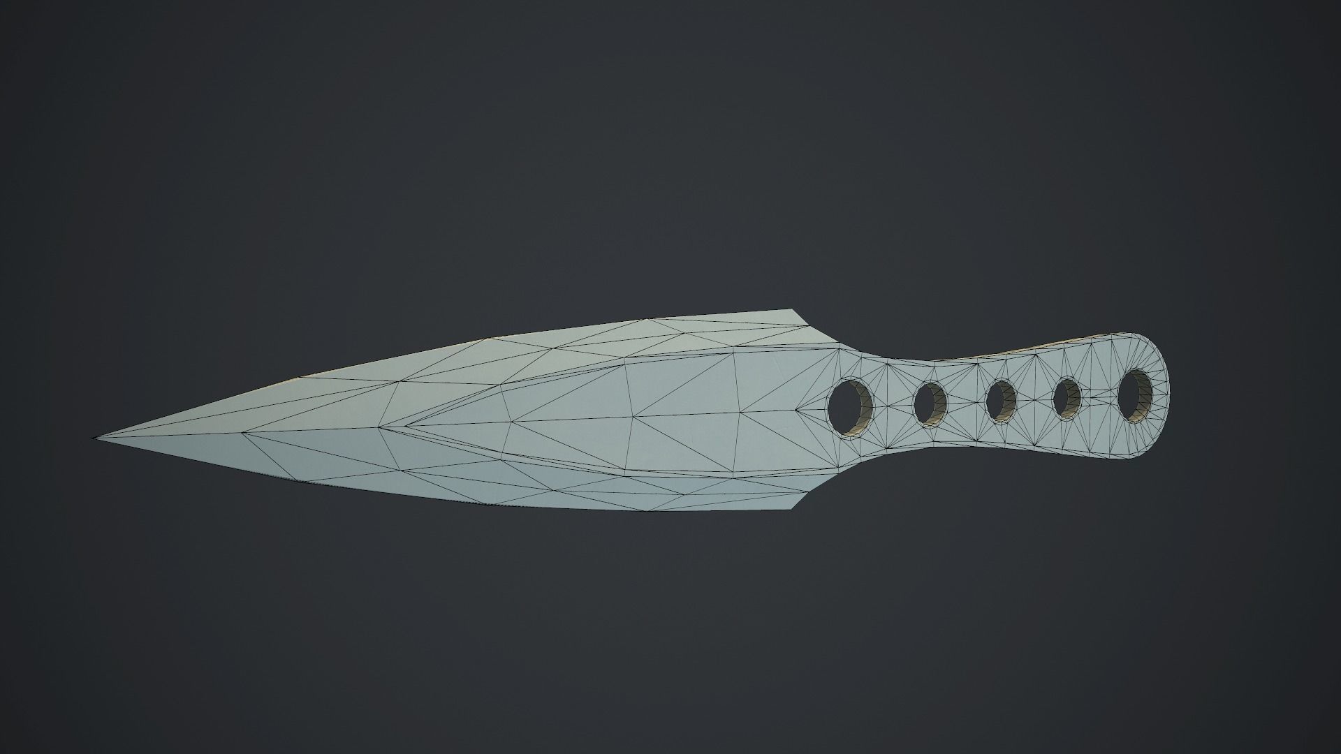 Steel Throwing Knife PBR Game Ready Low-poly 3D model_13